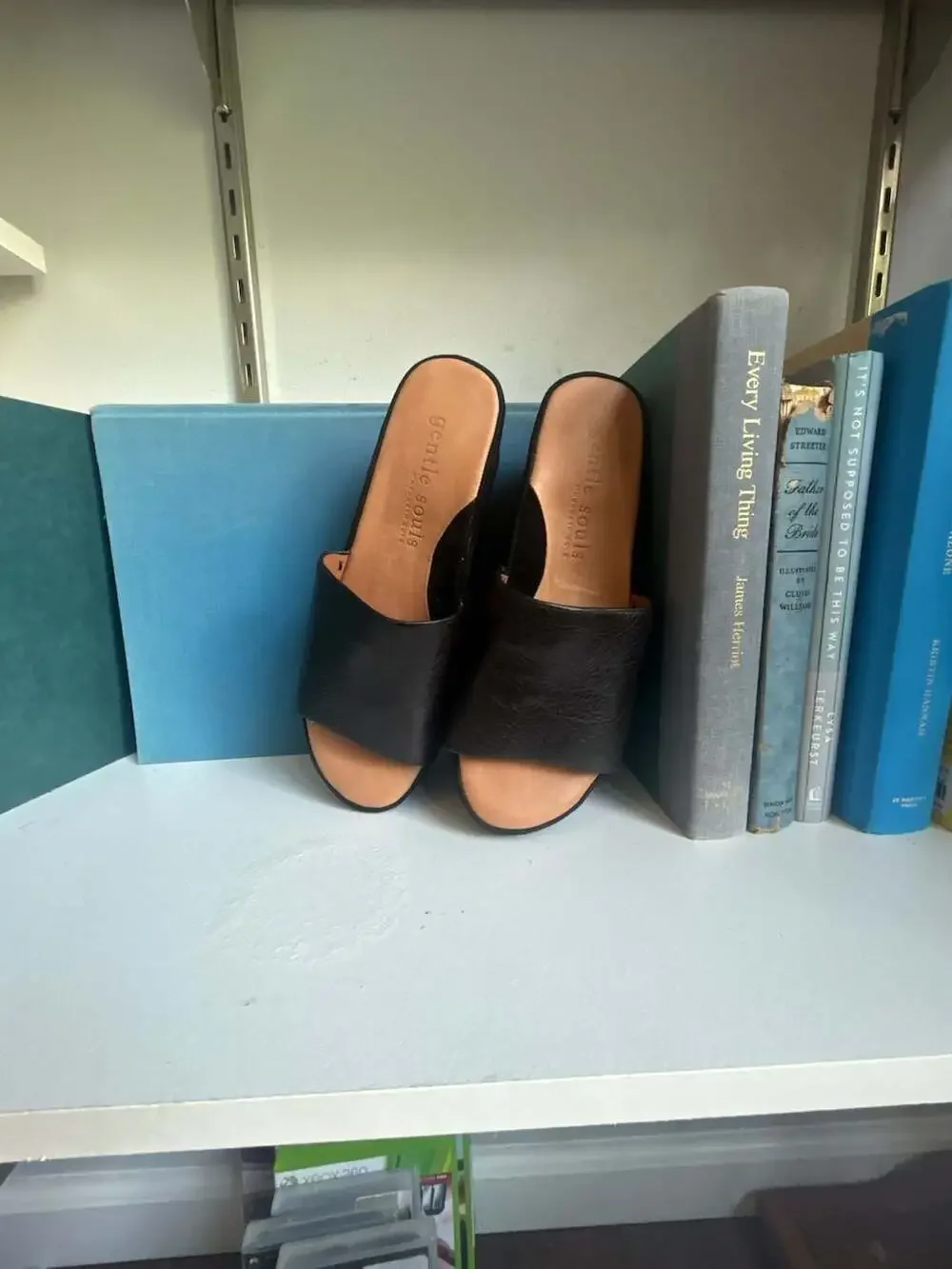 Gentle Souls Forella Leather Platform Slide Wedge Sandals